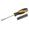 Wkrętak 1/4" z bitamI 11 elem. TOLSEN