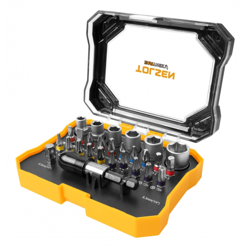 Zestaw bitów i nasadek 28 cz. TOLSEN