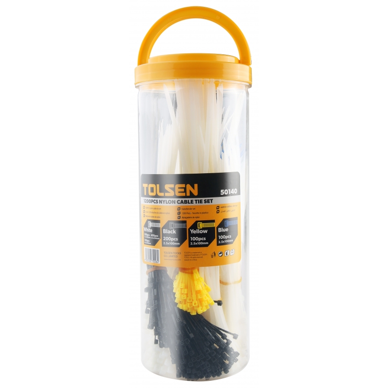 Opaski zaciskowe nylonowe zestaw 1200 szt TOLSEN