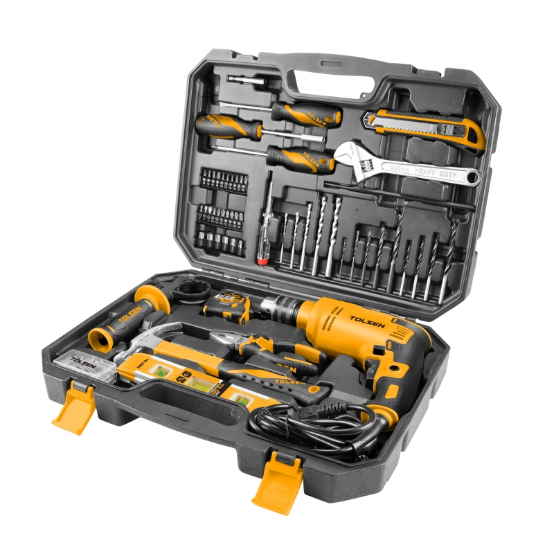Zestaw narzędzi z wiertarką 710W 95 elem TOLSEN
