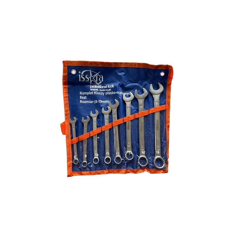 Zestaw kluczy płasko-oczkowych 8-19 mm 8 cz ISSKRA