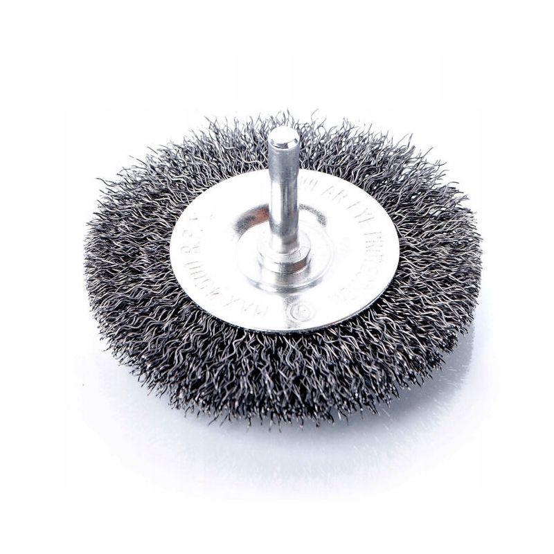 Szczotka tarczowa z trzpieniem drut falowany 75mm