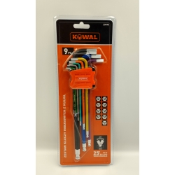 Zestaw kluczy imbusowych z kulką bardzo długie 9 szt.