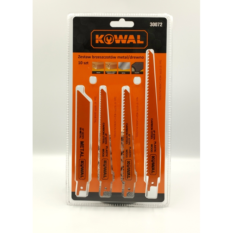 Zestaw brzeszczotów do piły szablastej drewno/metal KowaL