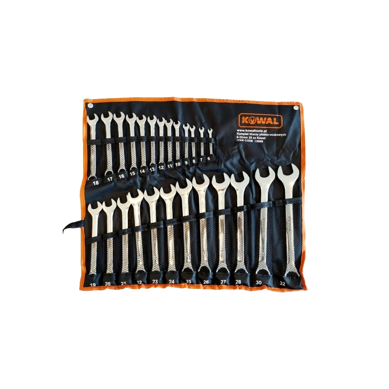 Zestaw kluczy płasko-oczkowych 6-32mm 25 cz.