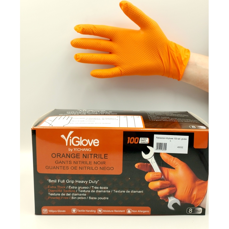 Rękawice nitrylowe 100 szt. grube  L