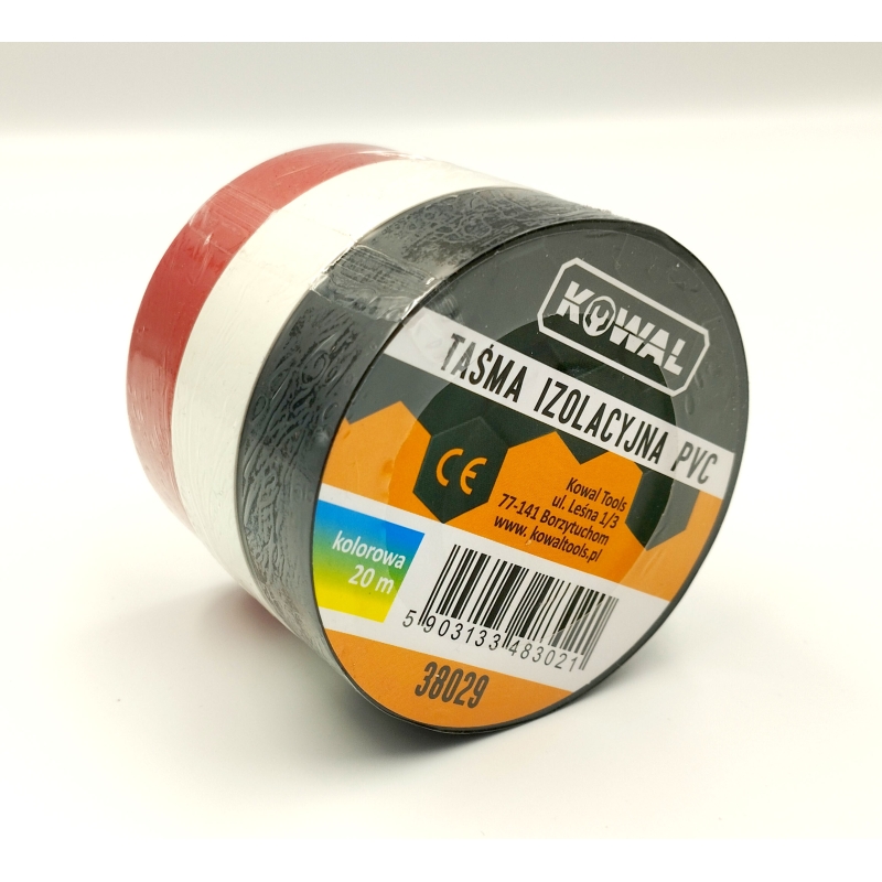 Taśma izolacyjna PVC kolorowa 20 m KowaL