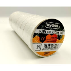 Taśma izolacyjna PVC biała 20 m KowaL