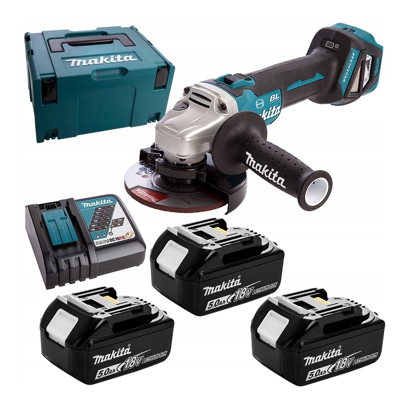 Szlifierka kątowa 125mm 18 V 3 x 5 Ah Makita