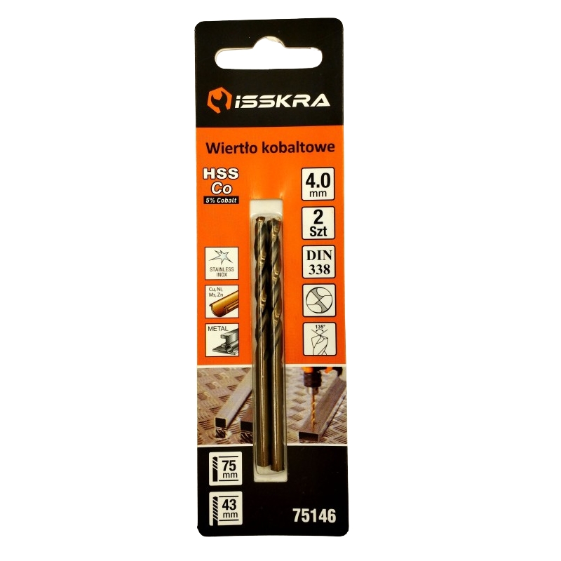 Wiertło kobaltowe HSS 3,0 mm 2 szt.