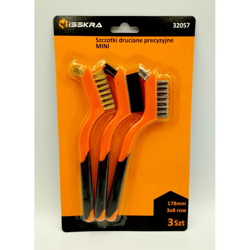 Szczotki druciane MINI 3 szt. precyzyjne ISSKRA