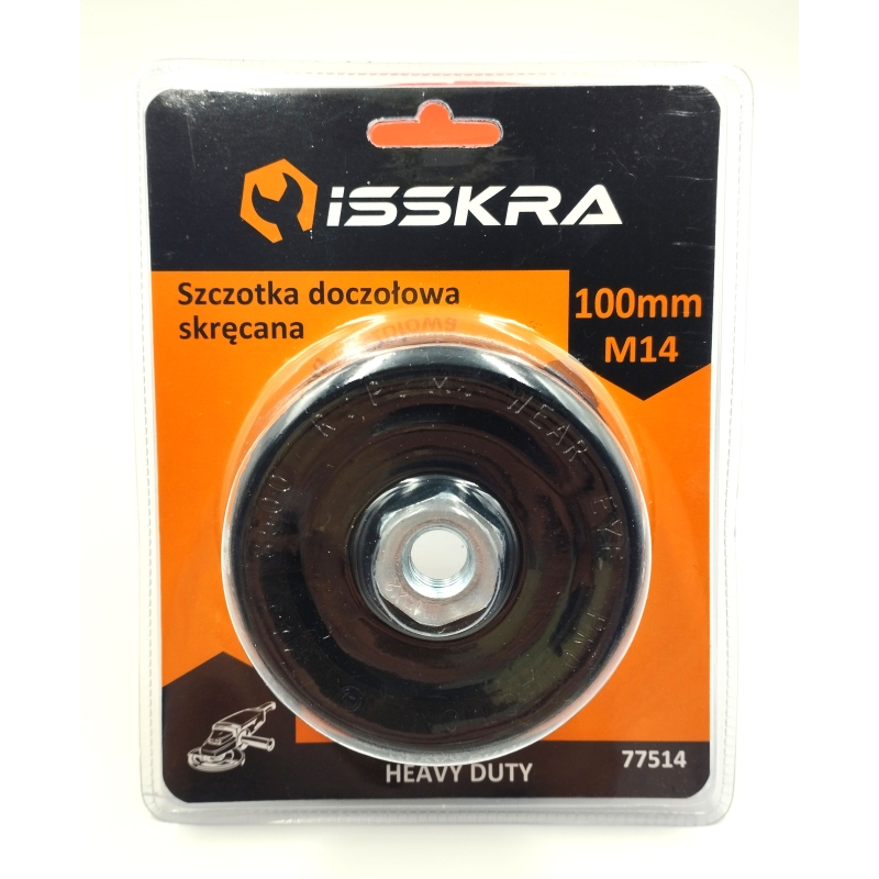Szczotka doczołowa drut skręcany M14 - 100 mm ISSKRA