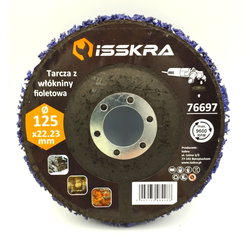 Tarcza z włókniny 125 mm fioletowa ISSKRA
