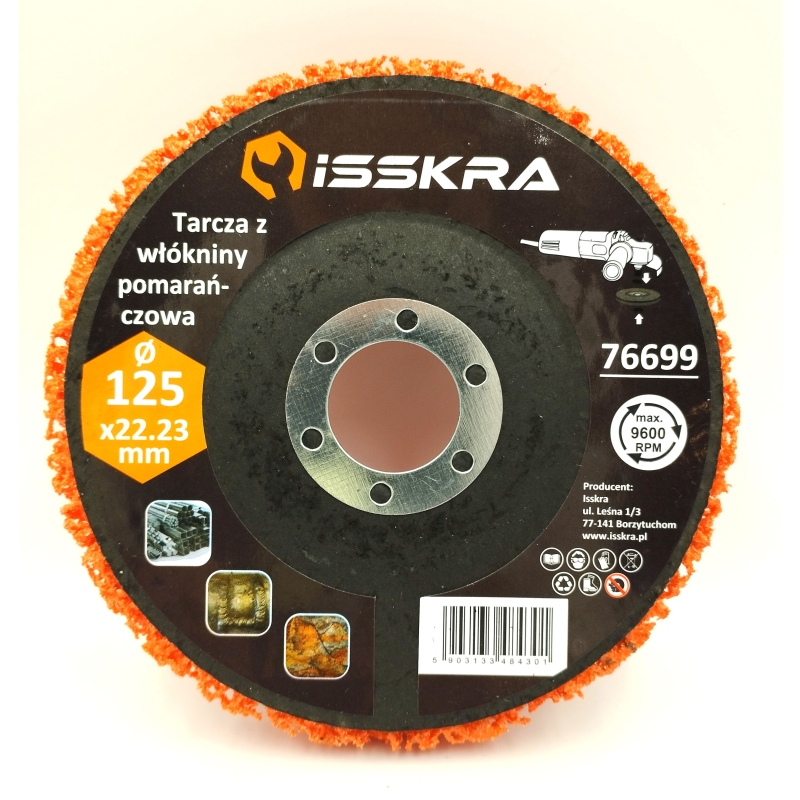 Tarcza z włókniny 125 mm pomarańczowa ISSKRA