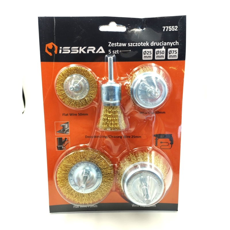 Zestaw szczotek drucianych 5cz. ISSKRA