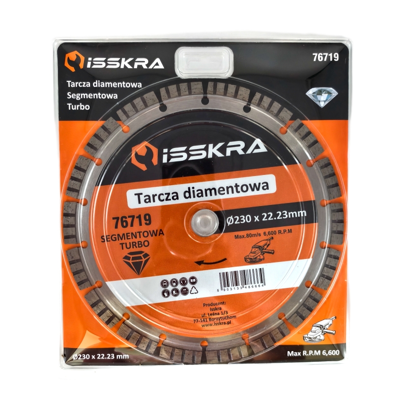 Tarcza diamentowa SEGMENTOWA TURBO 230 mm ISSKRA