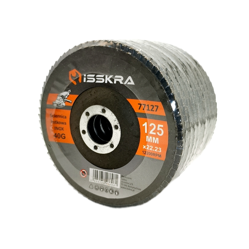 Ściernica listkowa INOX 125 gr 40 ISSKRA