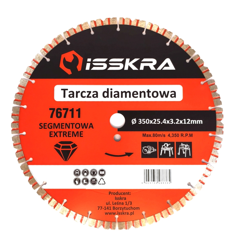 Tarcza diamentowa SEGMENTOWA EXTREME 350 mm ISSKRA