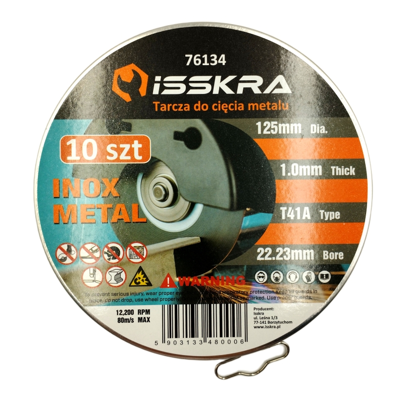 Tarcza do cięcia metalu 125x1,0 mm ISSKRA BOX