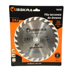 Piła tarczowa do drewna 185/30 x 24 z ISSKRA
