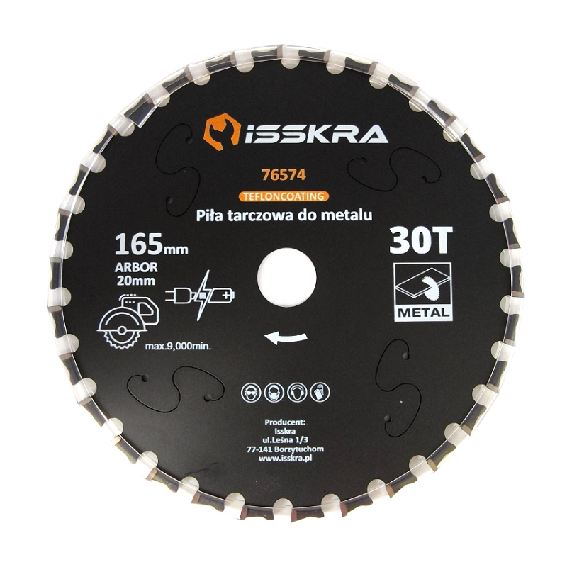 Piła tarczowa do metalu 165x 30 T ISSKRA