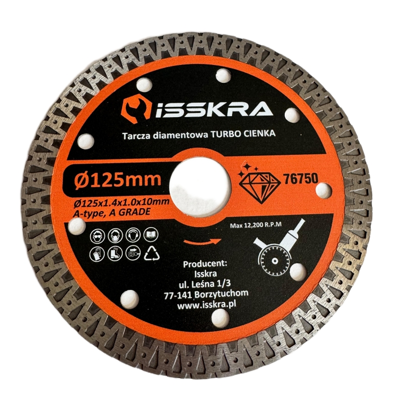 Tarcza diamentowa TURBO CIENKA 125x1.4 mm ISSKRA