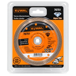 Tarcza diamentowa TURBO CIENKA 125 mm KowaL