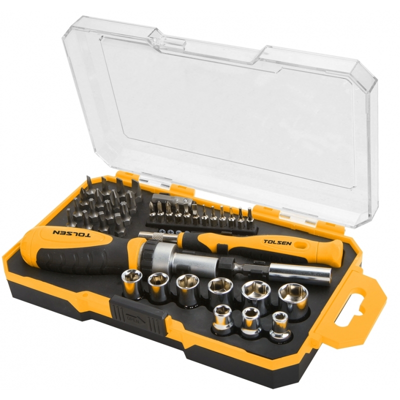 Zestaw nasadek + bity 1/4" 42 cz TOLSEN